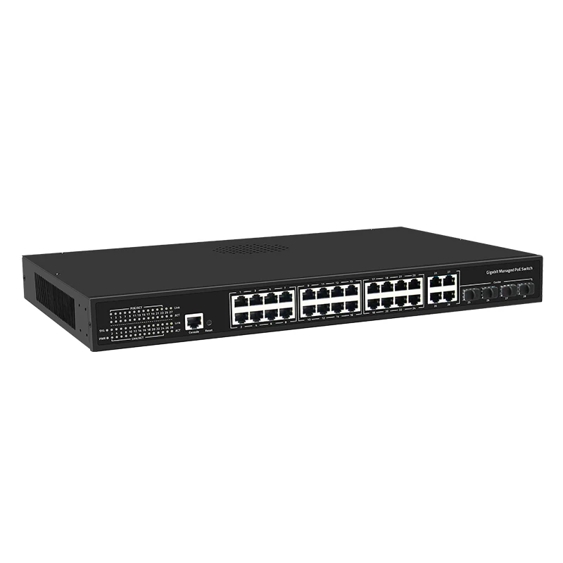 OEM/ODM Full Gigabit managed poe switch 24*Gigabit POE port+4*Gigabit RJ45 Port+4*SFP port for NVR IP Camera CCTV