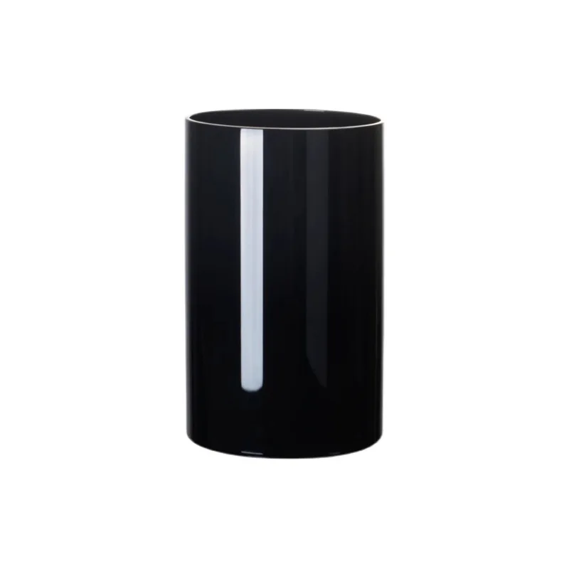 European modern simple glass black straight cylinder advanced sense vase