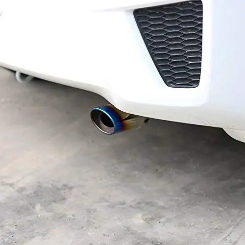 
Slant Burnt Blue Titanium Car Stainless Steel Exhaust Tail Pipes Muffler Tips 