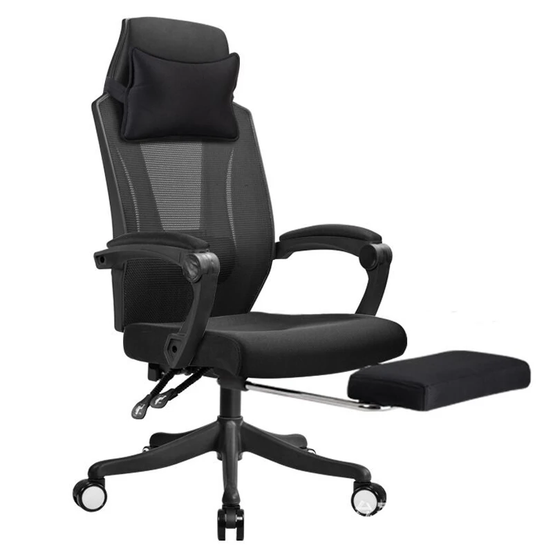 Soft seat cushion high back mesh adjustable ergonomic office chair with footrest