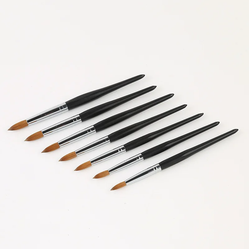 Manicure Supplies Nail Art Brush Round 100% Kolinsky Sable Acrylic Nails Brush with Wood Handle
