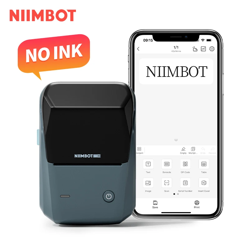NIIMbot B1 mobile thermal printer address label sticker printer machine shelf price tag label printer