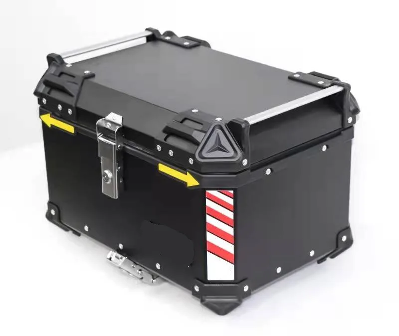 45L 65L Alu aluminum Universal Motorcycle Side Box Top Case tail box waterproof Customized Logo leather lining Origin Type