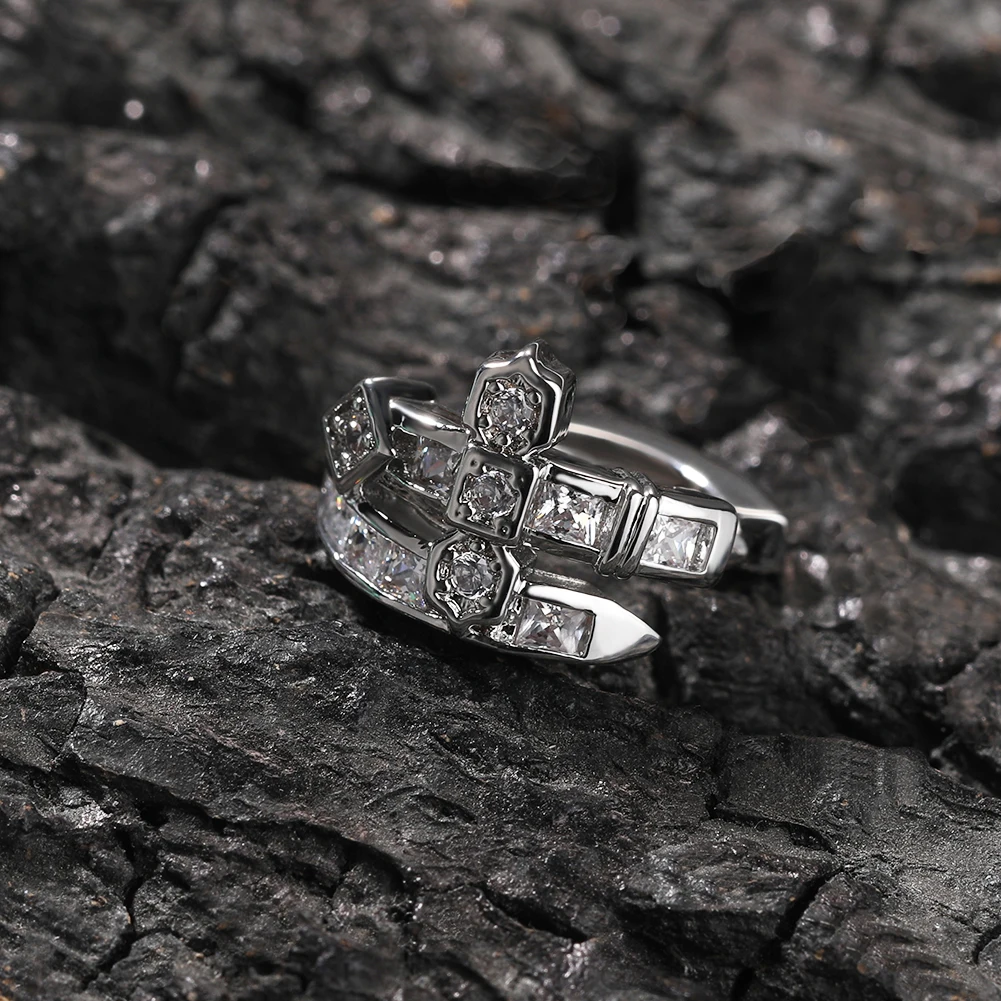 2023 идеальная огранка кубический цирконий бриллиант Латунь Роскошные Ювелирные Изделия Меч справедливости серьги-гвоздики Destiny ювелирные изделия