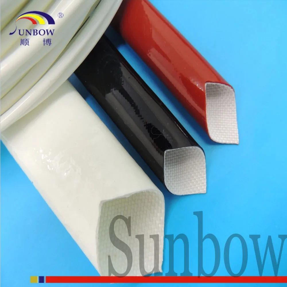 Sunbow 4KV Flame Retardant UL vw-1 Electric Motor Winding Glass Fiber Silicone Fiberglass Braided Sleeve