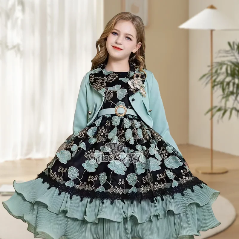 Uniquely Designed Kid Girl Casual Dress Wholesale Flower Streetwear Girl Princess Dresses Suits