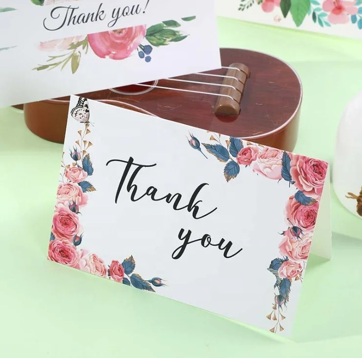 Прямая Заводская печать роскошный подарок на заказ спасибо карты с