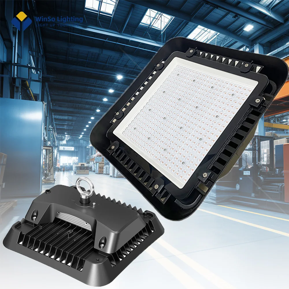 Super Bright 100/150/200W UFO LED High Bay Lights Waterproof Commercial Industrial Market Warehouse Garage Workshop Garage Lamps