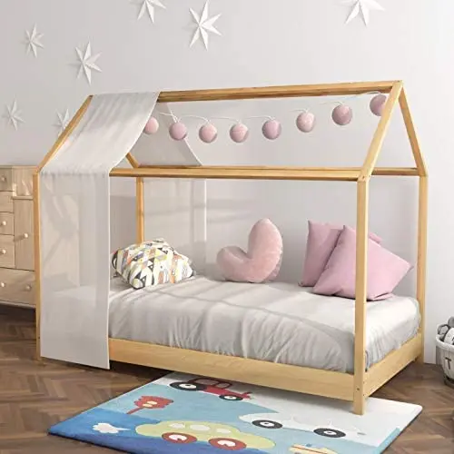 
Manufacturer price junior toddler kids bed Scandinavian style solid wooden frame 