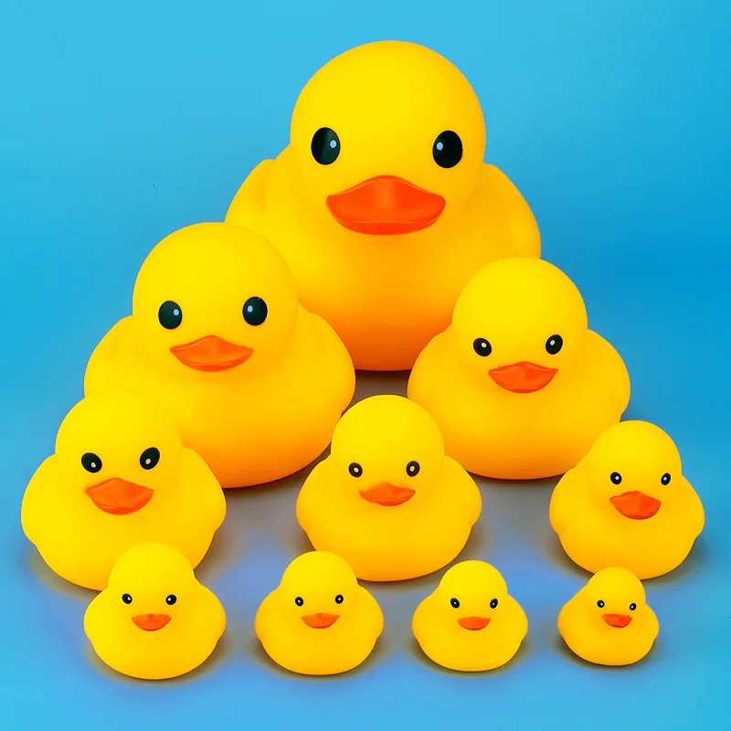 Wholesale Squeeze Yellow Bulk Rubber Duck Toys Kids Shower Swimming Bath Toy Sound Floating Ducks For Baby
