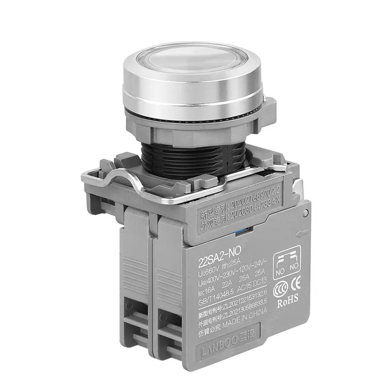 LANBOO 25A High Current Power Supply Power With Lamp Metal Button Switch XB2 LAY37 LA38   Red green LED