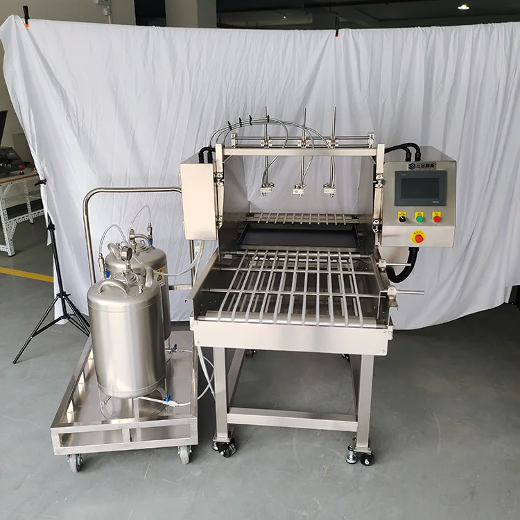 Sanhe automatic high precision moon cake pain egg liquid sprayer pastry dessert coffee sugar syrup spraying machine