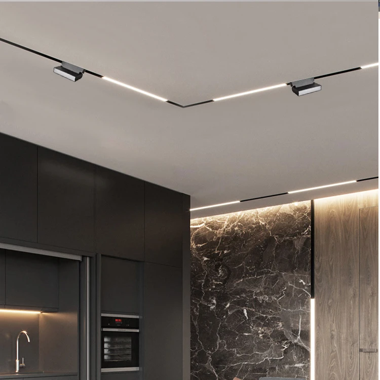 
Modern Customized Black White Adjustable Dimmable Linear Smd2835 6w 12w Magnetic Led Track Light 