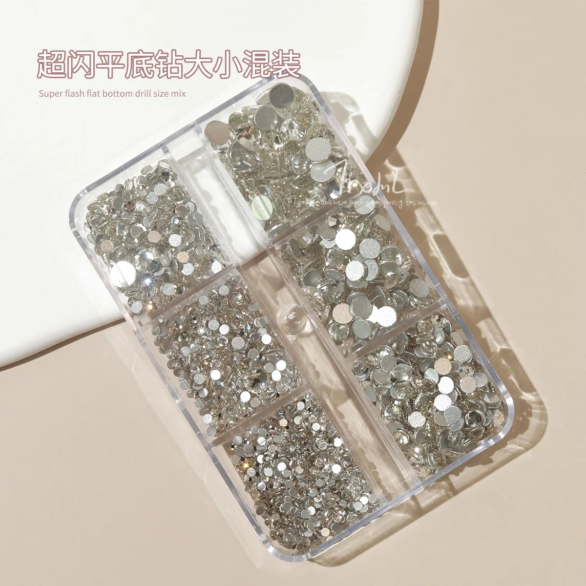 RU 3D DIY Nail with Super Sparkling Colored Diamond ABS Plastic and Glass Material Packed in Boxes and Bags