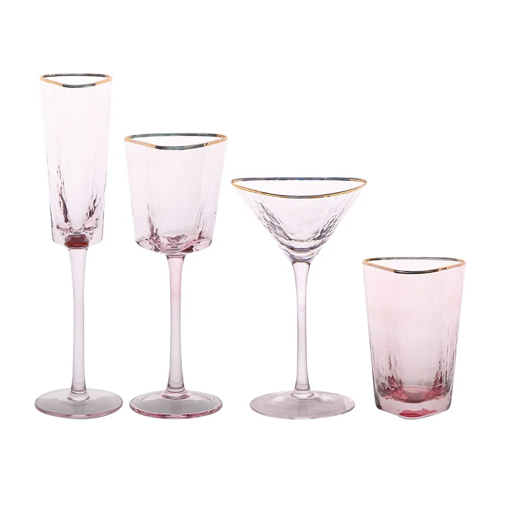 Factory Direct Sell European Vintage Crystal Luxury Champagne Flute Glasses for Wedding Part