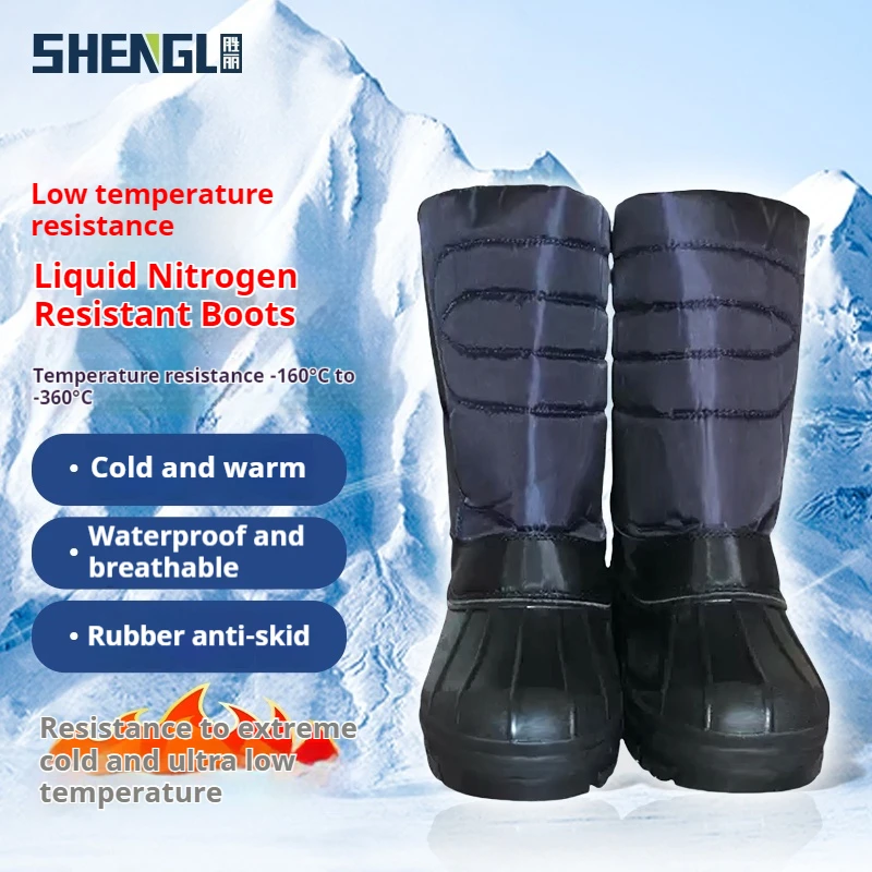 Liquid Nitrogen Resistant Boots for Men and Women Winter Boots with Warm Collar Thermal Anti-Slippery Features
