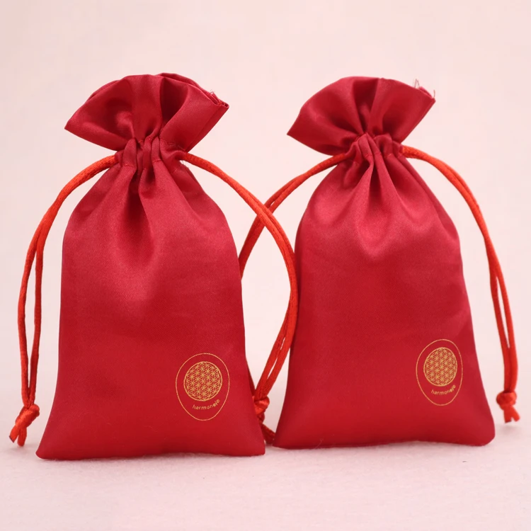 Chinese new year gift bags wedding favor satin bags pouch jewelry drawstring packaging