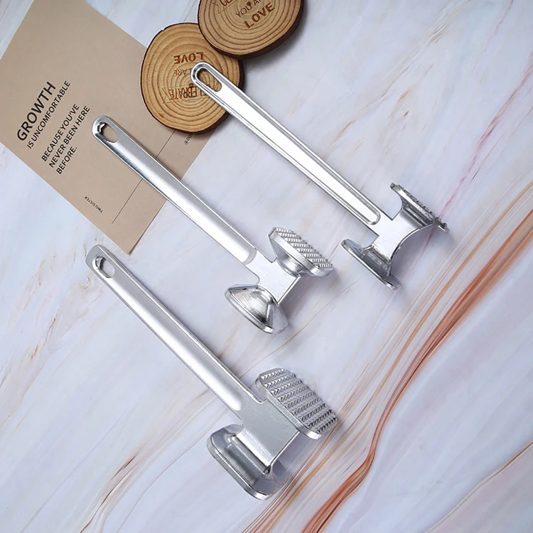 Dual Sided Kitchen Meat Tenderizer Hammer Heavy Duty Alloy Beef Mallet For Breakfast Cooking