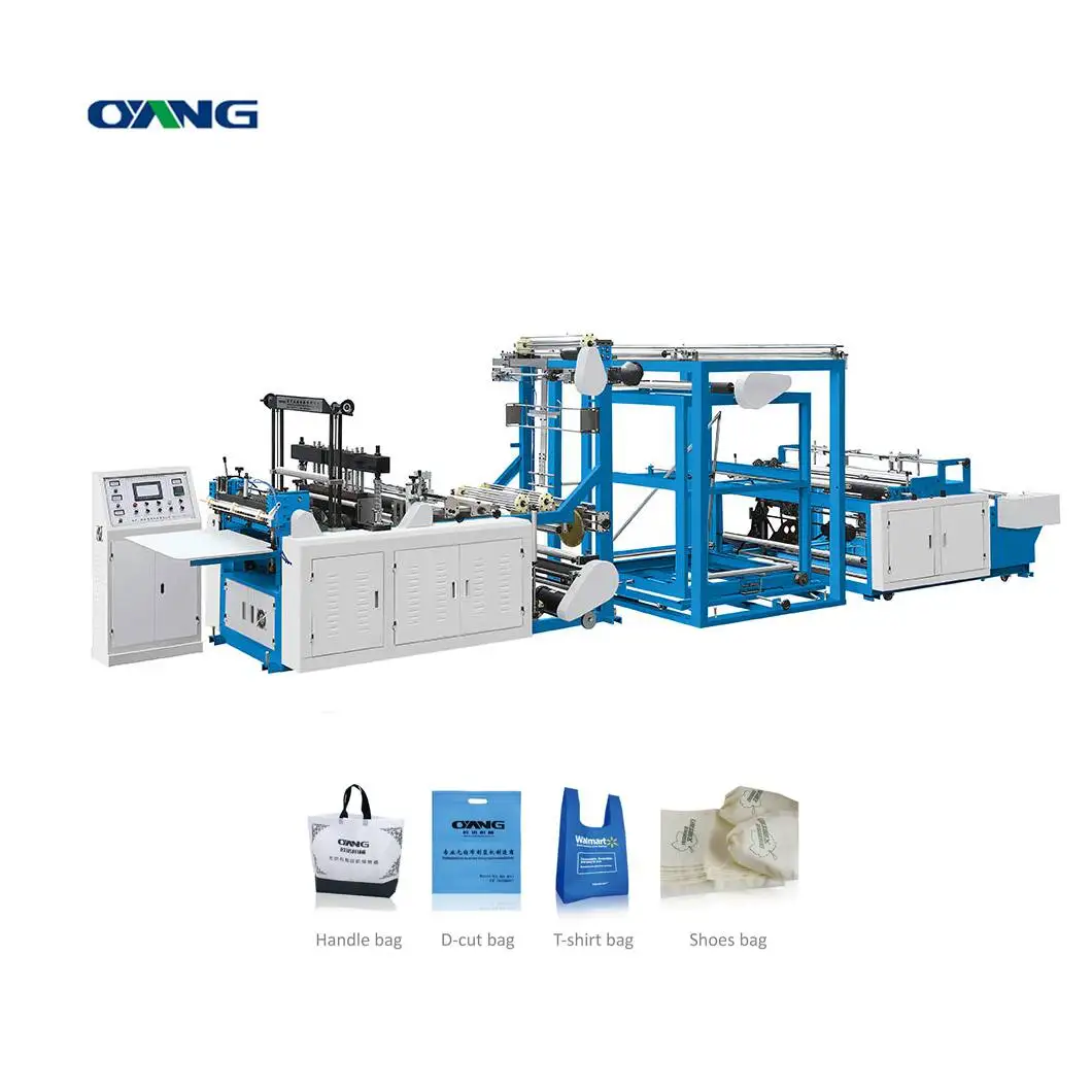 Ounuo Brand Fully Automatic Non Woven Packing Bag Making Machines , PP Woven D-Cut Bag Making Machine