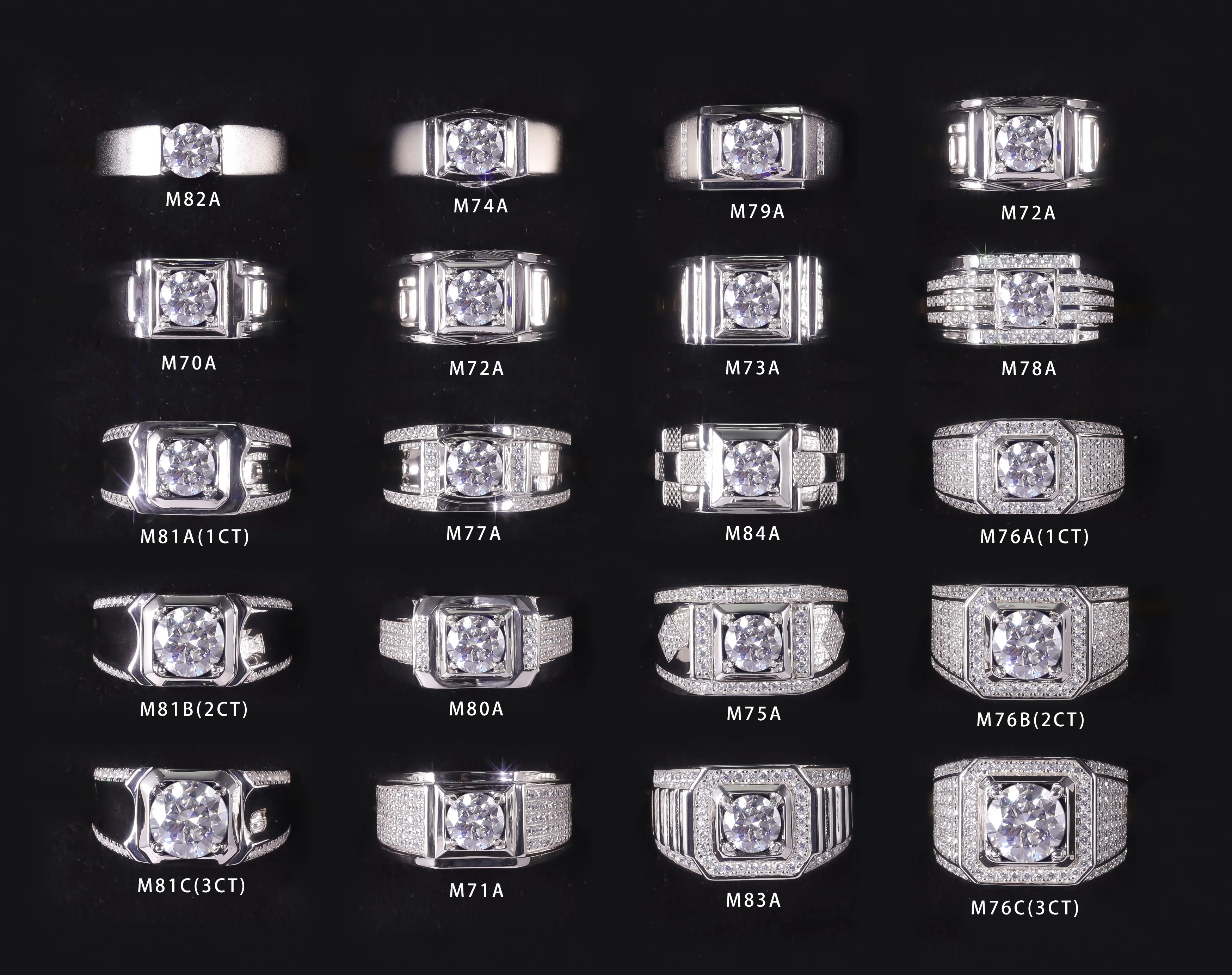 Abiding Customized Jewelry Perfect Finishing Pure 9K 10K 14K 18K Jewelry 3 Carats Diamond 9mm VVS Moissanite Men Gold Ring