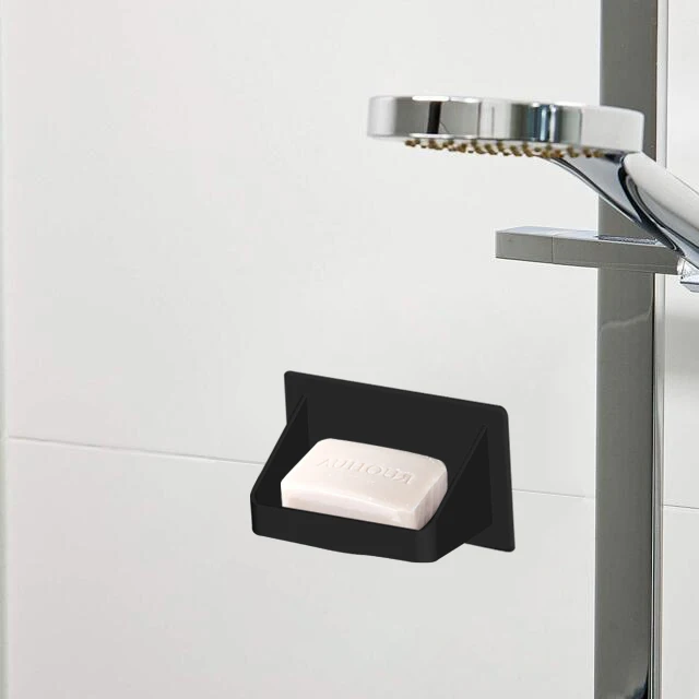 Strong viscosity Wall Mounted Silicone Soap Tray Bathroom Soap Dish Holder for Bathroom Mirror Mounted