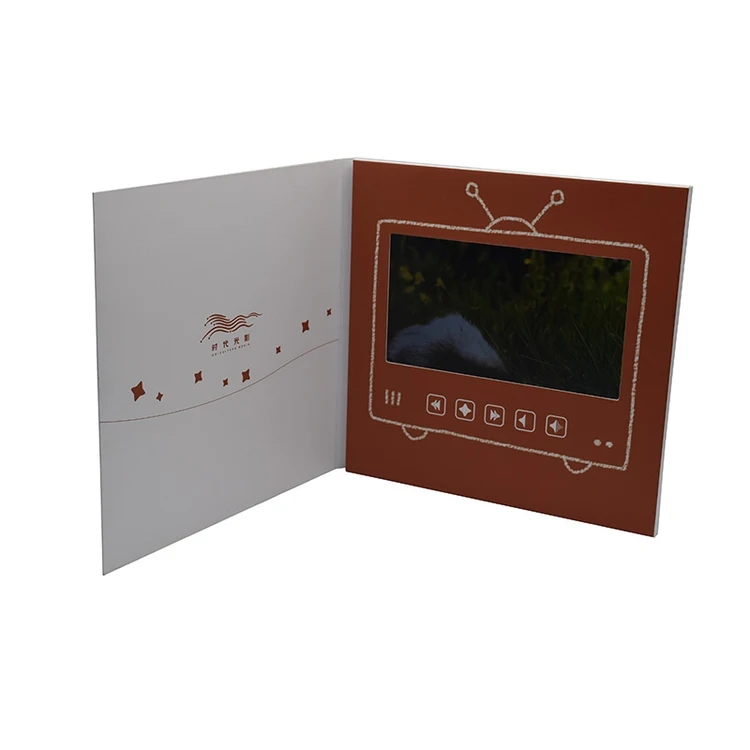 video card Custom 7inch recordable TFT lcd screen video player business greeting card brochure chinese homemade video brochure