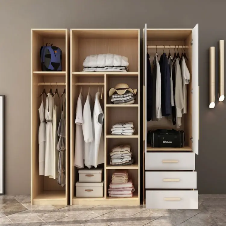 Custom Portable Cabinets Set Bedroom Furniture Solid Wood Bedroom Closet Wardrobe