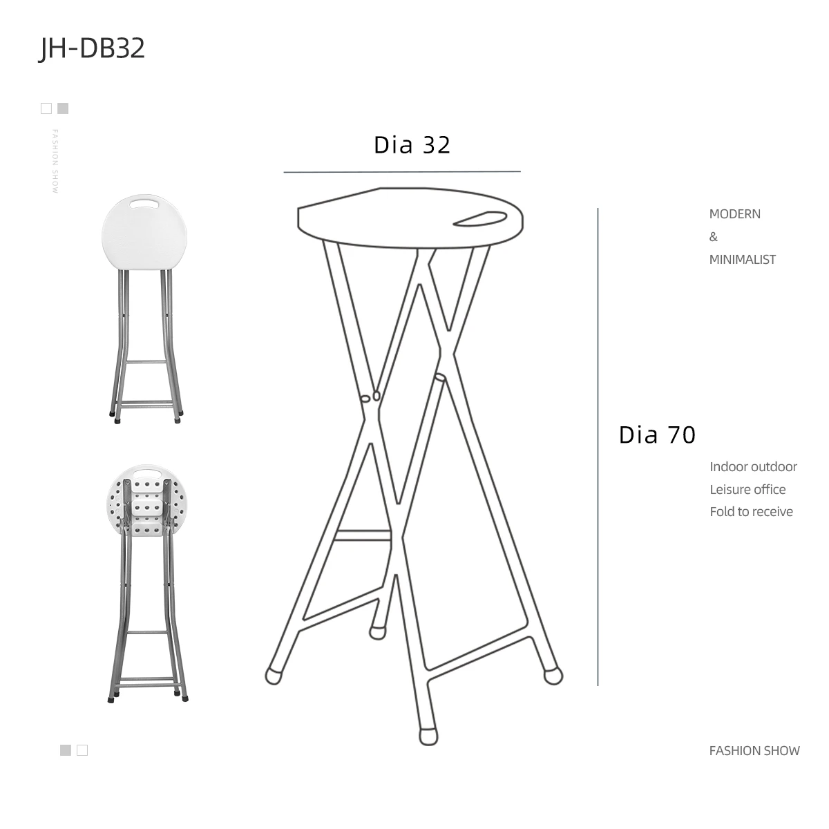 China Manufacturer Sample Good Quality Modern Metal Plastic folding Bar Stool