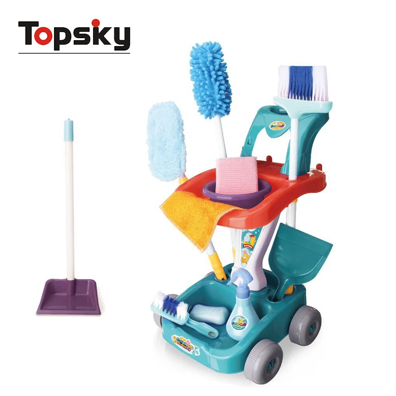 Topsky Preschool Home Household Cleaning Tool Toys Sanitary Ware Tool Kit Children Pretend Play Cleaning Toy Set For Gift