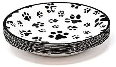 Dog Paw Prints Party Supplies for Dalmatian Dogs Animal Puppy Paws Print Birthday Party Disposable Dinnerware Decorations
