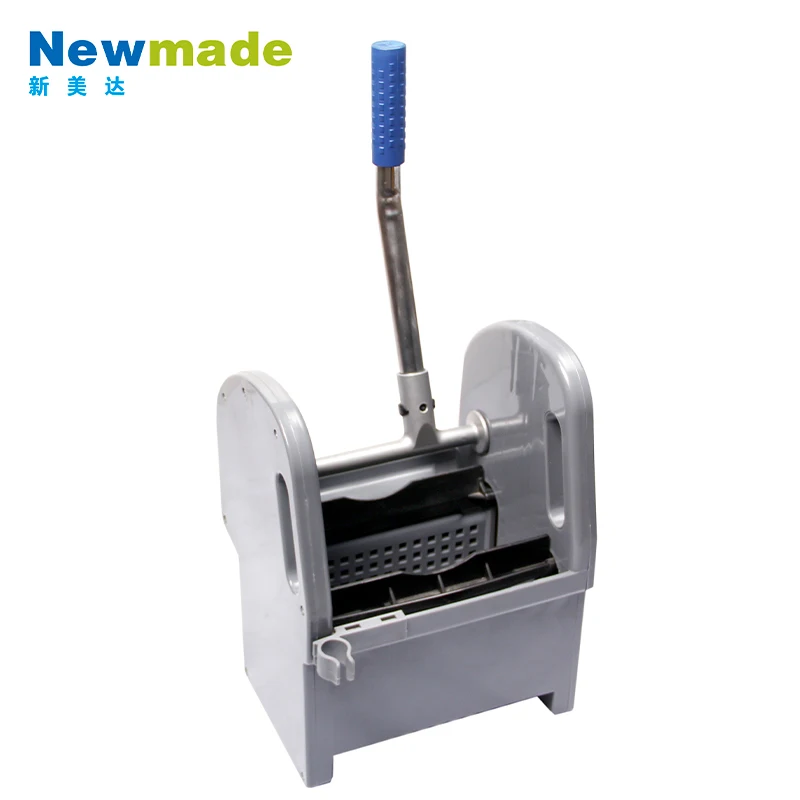 Hotel shop cleaning supplies 20 litre 5 gallon small commercial janitorial single mop bucket down press wringer trolley