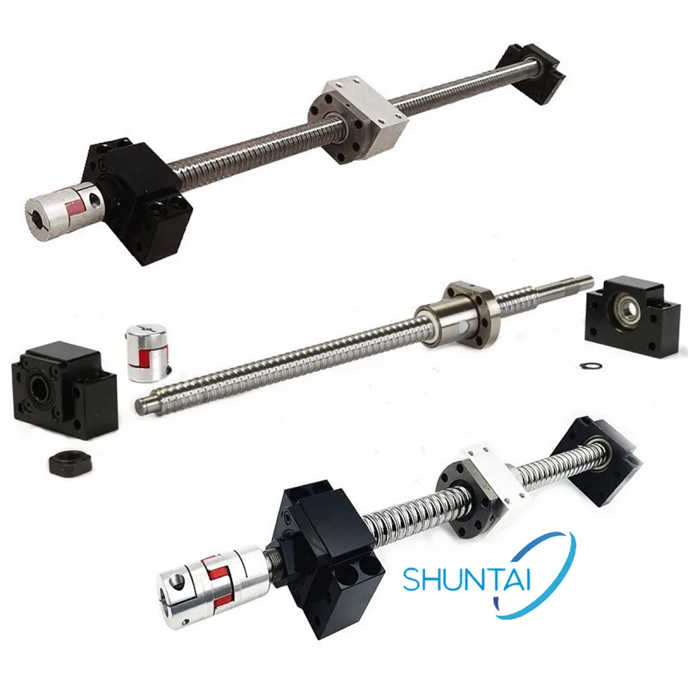 SFU1605 C3 C5 C7 Стержень с катаной резьбой Линейный шариковый винт с ЧПУ с шариковой гайкой BKBF12 Муфта и корпус гайки