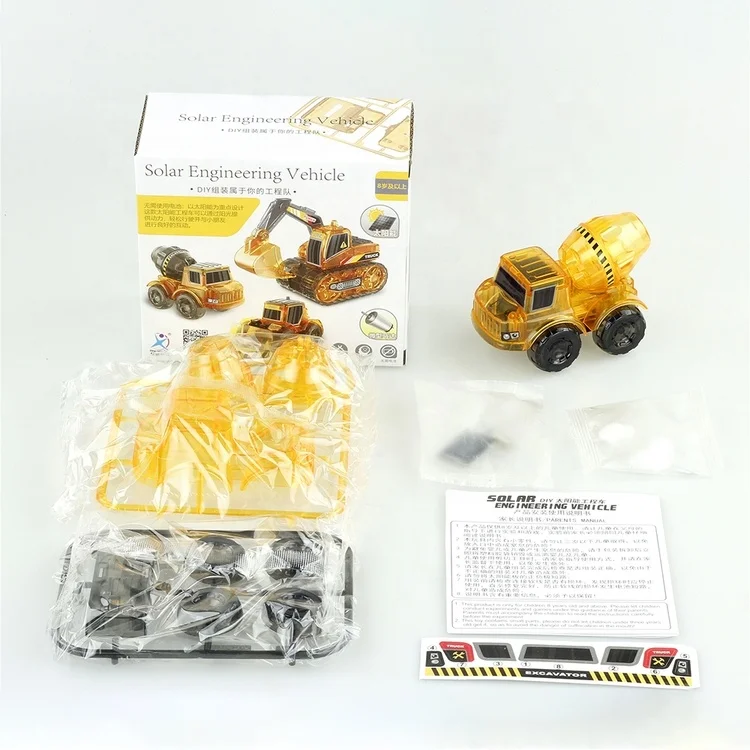 China made educational diy kids stem solar robots assembly building blocks solar engineering vehicle