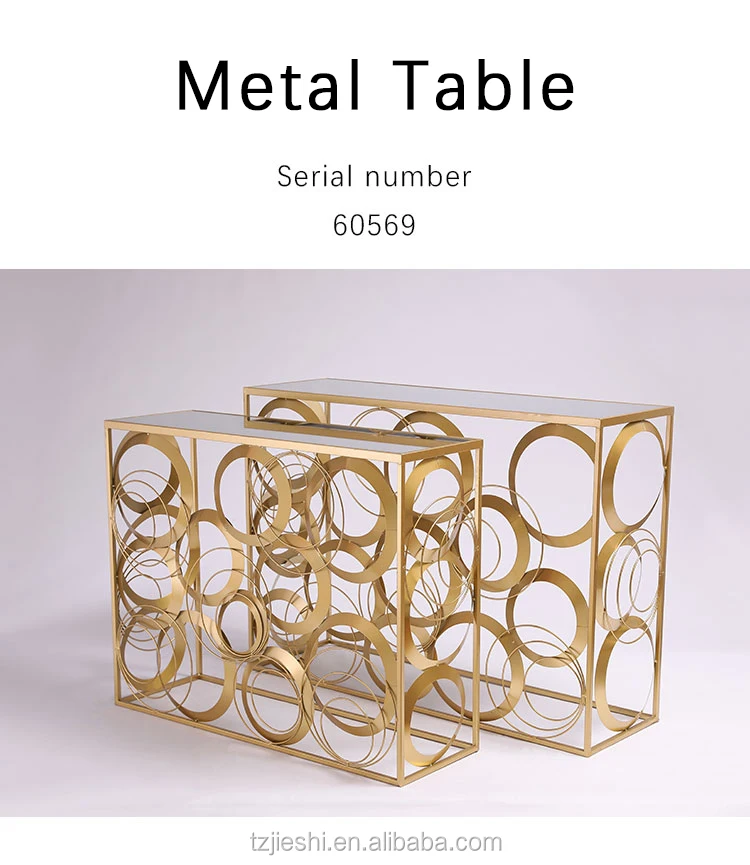 Luxury round table frame style metal wall table control corner table