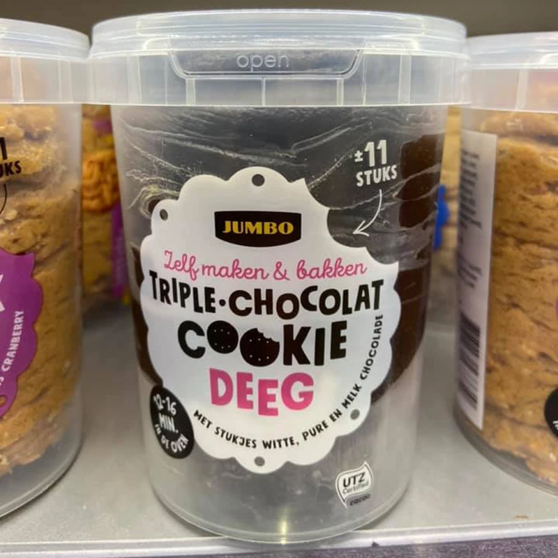 Customized logo brand design PP food grade frozen safe colorful plastic cookie dough container