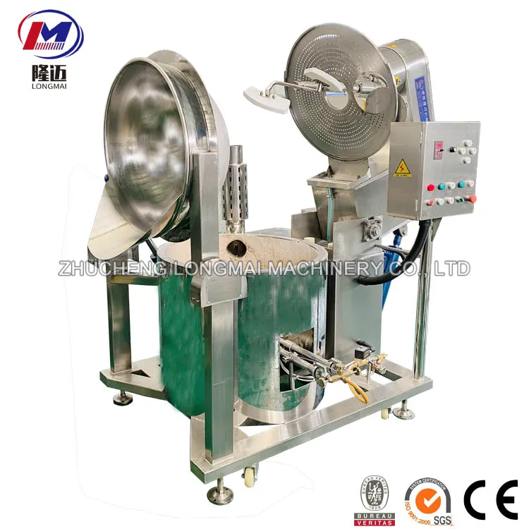 
China fully automatic SS big industrial commercial gas electric caramel coating popcorn making popper maker machine price list 