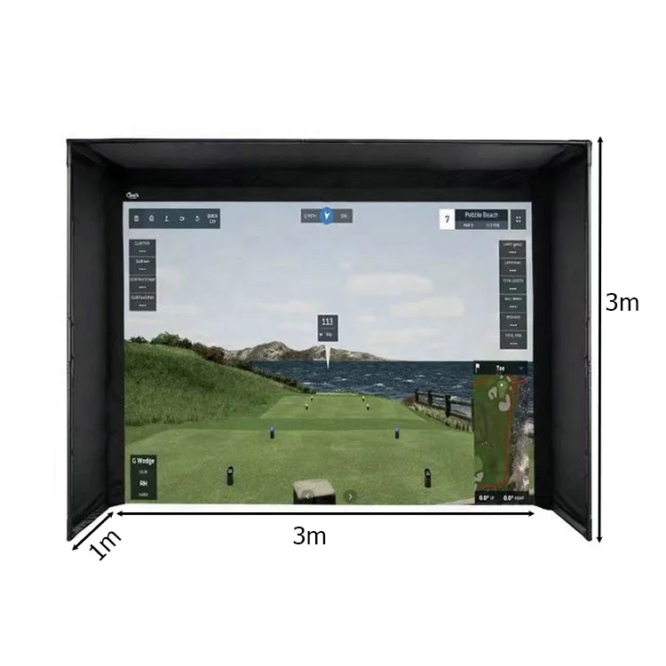 3X3X1m Indoor Golf Simulator Frame Virtual Shell Trainer Golf Silencer Belt Protective Pad Protective Side Net