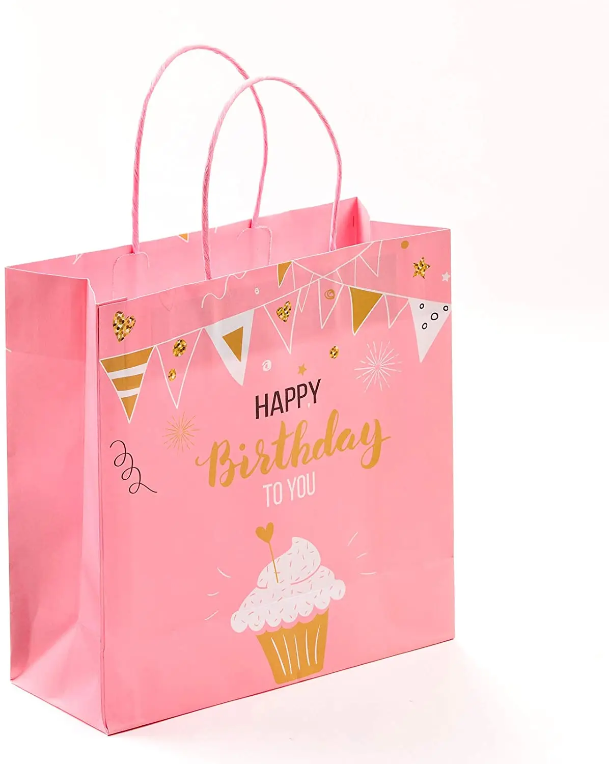 Wholesale Custom Logo Printed Luxury Kraft Happy Birthday Gift Paper Bag