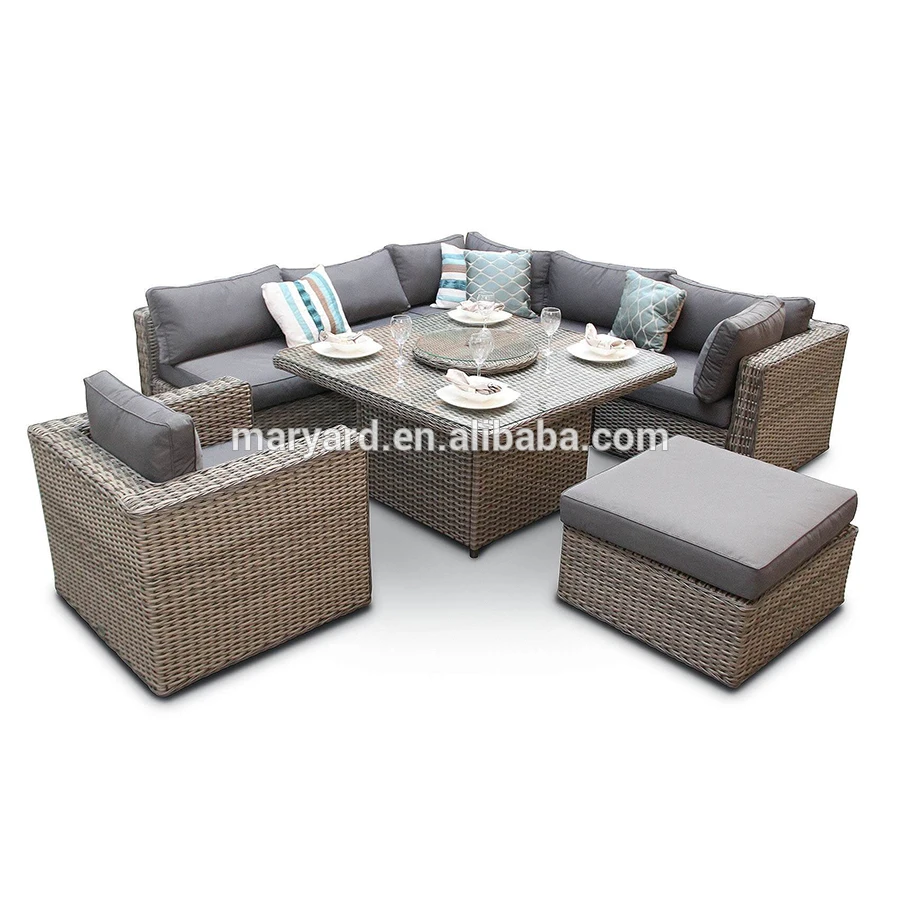 Modern Full Steel Rattan Sofa Outdoor Rattan Furniture Garden Furniture  Rattan Sofa Sets