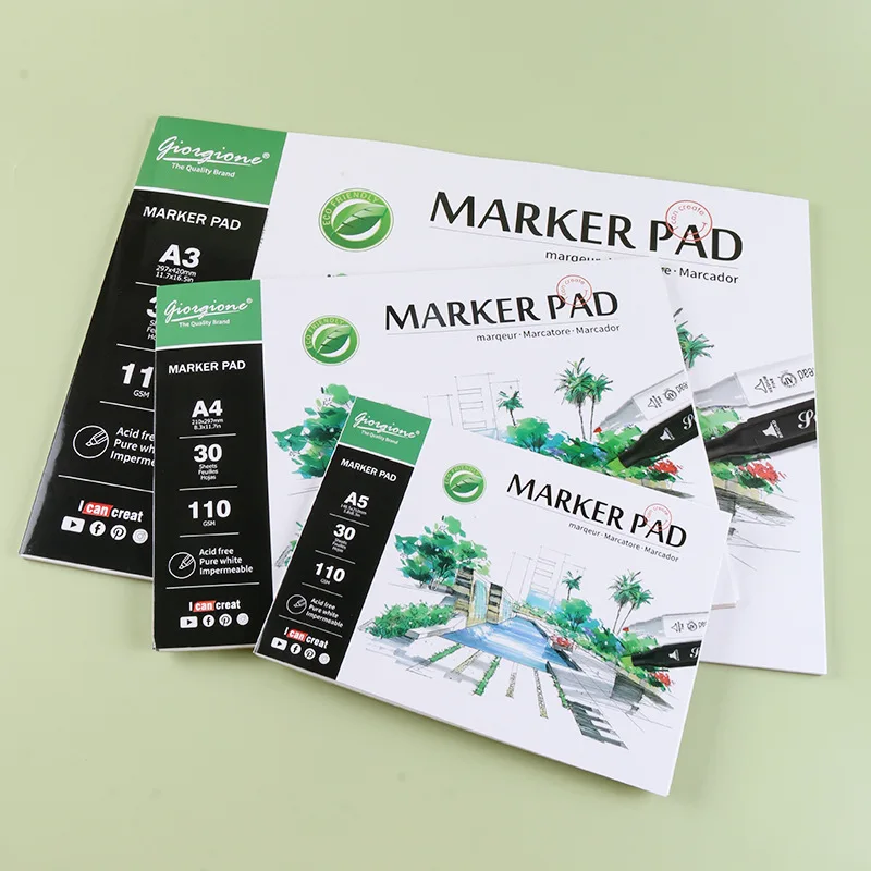 Art Painting Supplies Spiral Notepad Watercolor Sketch Book A3 A4 A5 Acrylic Pad Drawing Watercolor Marker Paper Pad