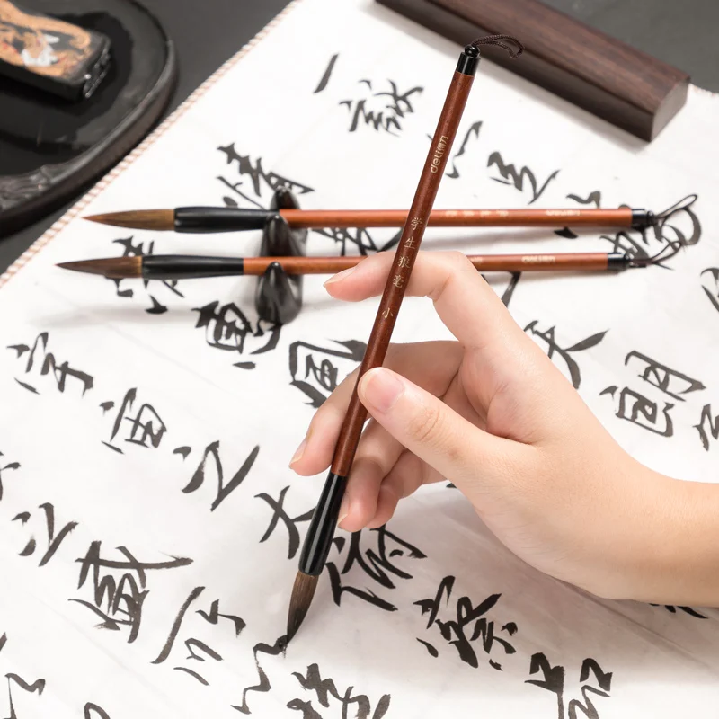 Deli 36005 3pcs/box Calligraphy Brush Pen Set practice writing brush for students 120box*3pcs/box=360pcs per carton set