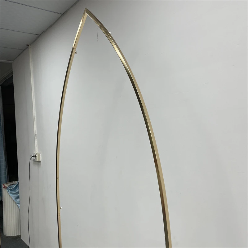 3 PCS Wedding Arch Backdrop Balloon Stand Background Metal Shiny Gold Plating Outdoor Flower Door Shelf Frame Party Decoration