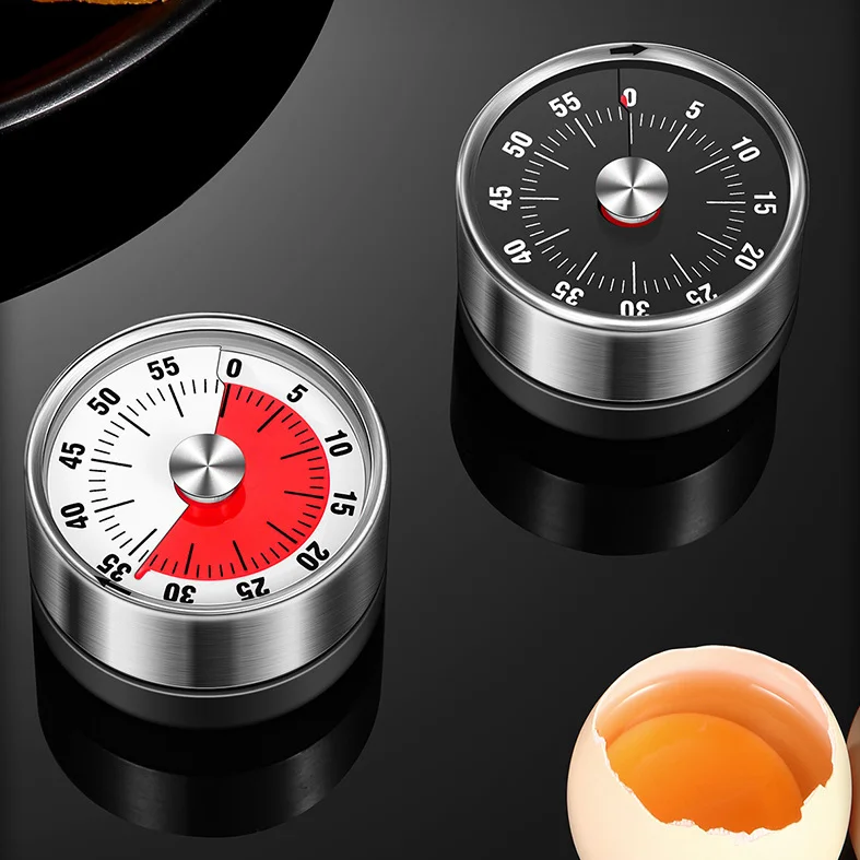 Magnetic Mechanical 60 Minute Round Visual Timer Countdown Clock for Kitchen