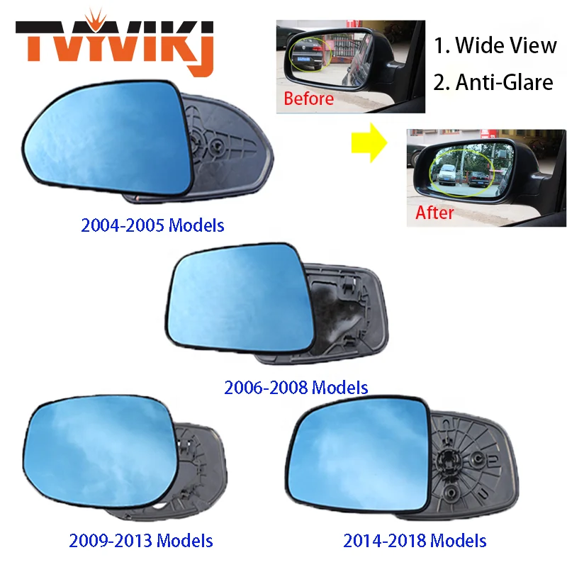 1 pair Side Rearview Mirror Blue Glass Lens For HONDA FIT Jazz 2003-2021 five generation  Wide Angle View anti glare