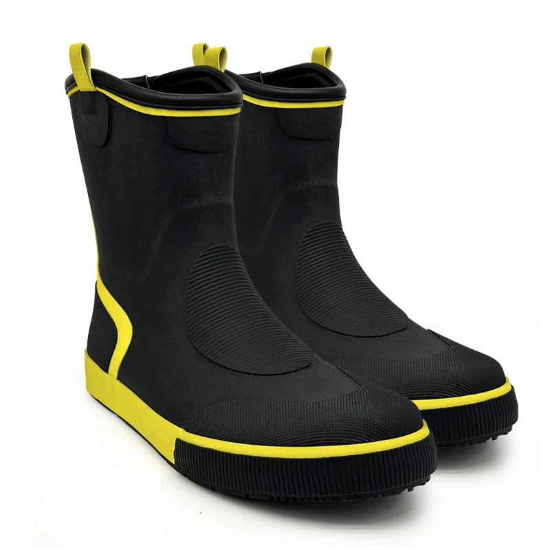 Professional Quality waterproof shoes mid calf rubber rain boot for men