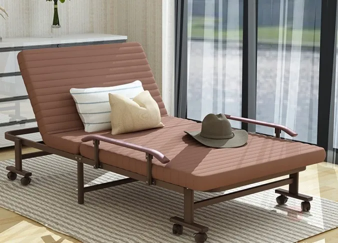 Modern Style Single Size 70cm Width Living Room Bedroom Comfortable Easy Foldable Folding Metal Sofa Bed for Adults