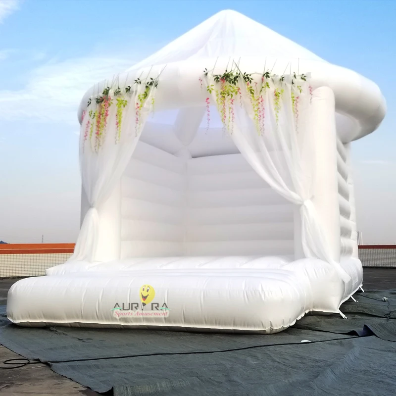 Popular all white inflatable wedding bouncer commercial inflatable bouncer castle wedding bounce house for adults wedding party