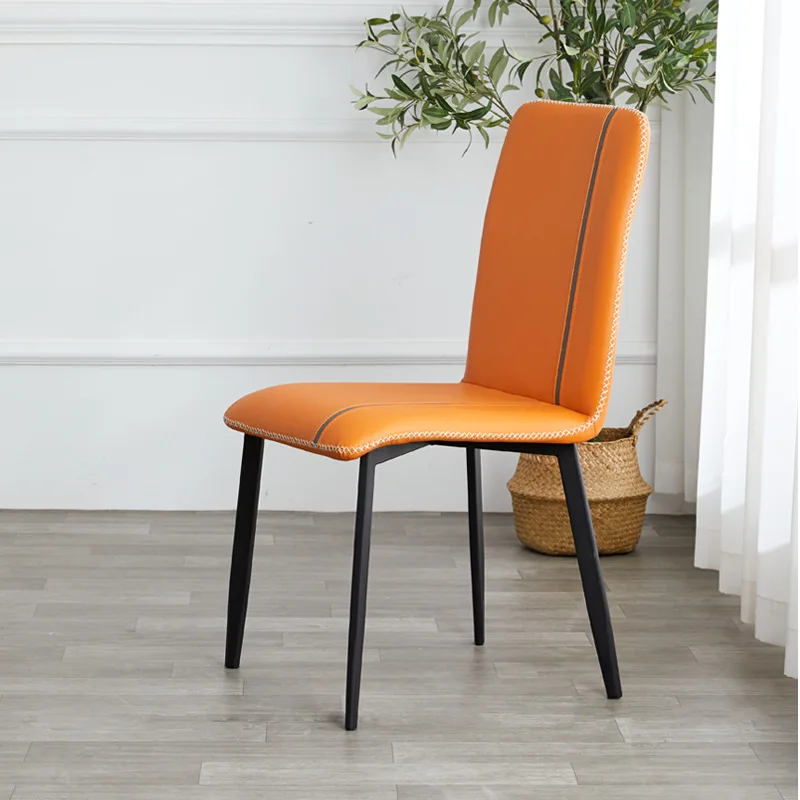 Modern Upholstered Factory Dining Chairs Leather High Back Coffee Chairs for Dining Room PU Leather Dining Restaurant Chair