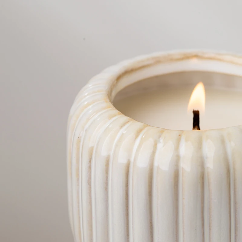 YUANWANG wholesale ceramic candle vessels empty candle jar with lidscandle container