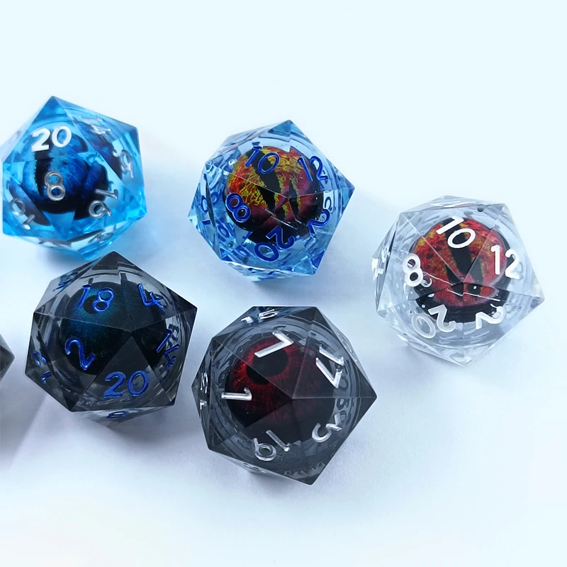 Жидкое ядро дракона глаз D20 синие прозрачные игральные кости RPG настольные игровые кубики аксессуары dnd 20-сторонние одинарные